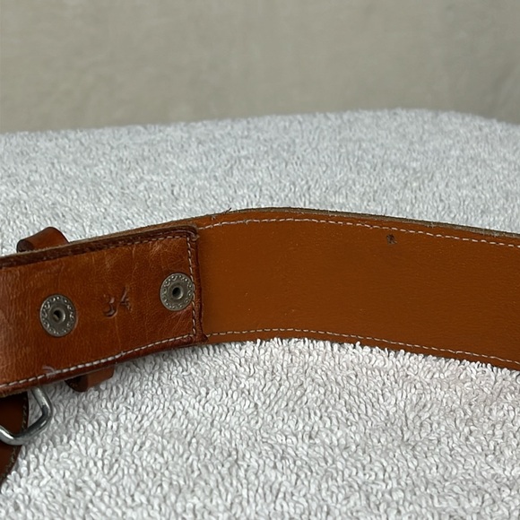 Leather Snake Skin Belt Size 34 Made in Mexico Rodeo Cowgirl Western - Picture 11 of 14